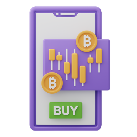 Bitcoin trading app  3D Icon