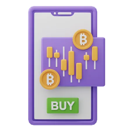 Bitcoin trading app  3D Icon