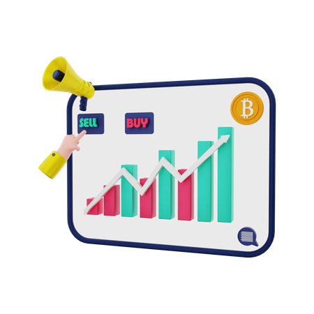 Bitcoin trading application  3D Icon