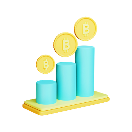 Bitcoin Trading Chart  3D Illustration