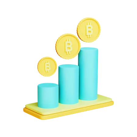 Bitcoin Trading Chart  3D Illustration