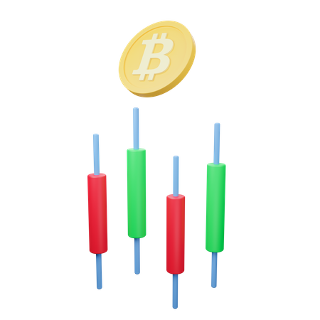 Bitcoin Trading Chart 3D Icon