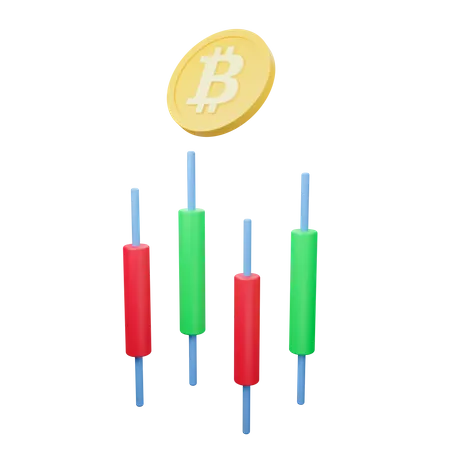 Bitcoin Trading Chart 3D Icon