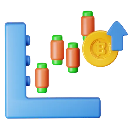 ビットコイン取引の成長  3D Icon