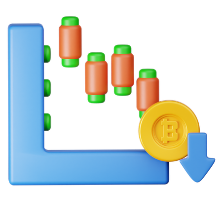 ビットコイン取引損失  3D Icon