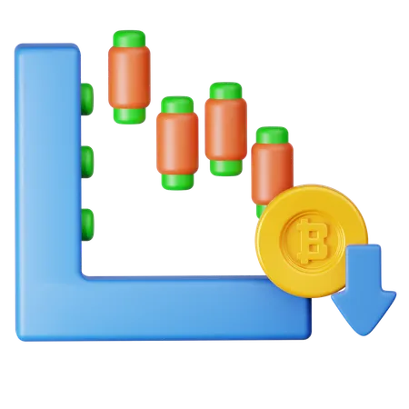 ビットコイン取引損失  3D Icon