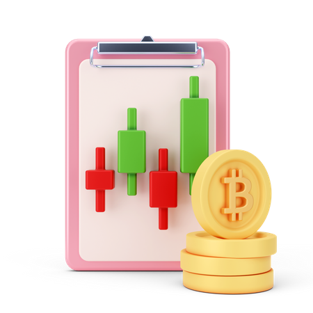 Bitcoin Trading Report  3D Icon