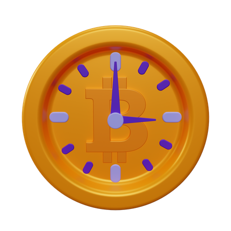 Bitcoin Trading Time  3D Icon