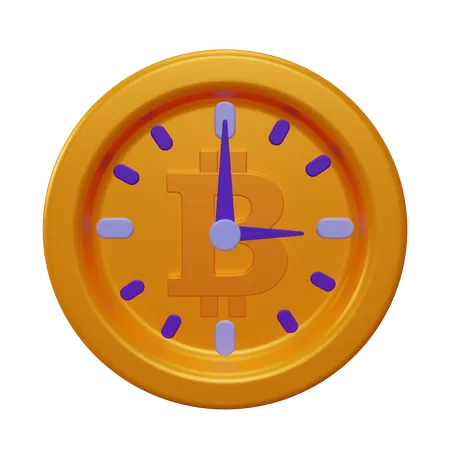 Bitcoin Trading Time  3D Icon
