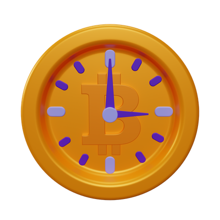 Bitcoin Trading Time  3D Icon