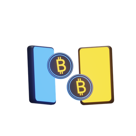 Bitcoin Transaction  3D Illustration