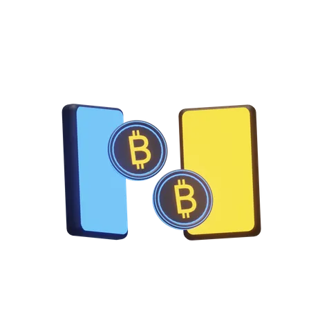 Bitcoin Transaction  3D Illustration