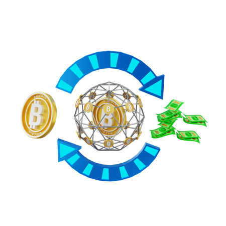 Bitcoin Transaction  3D Illustration