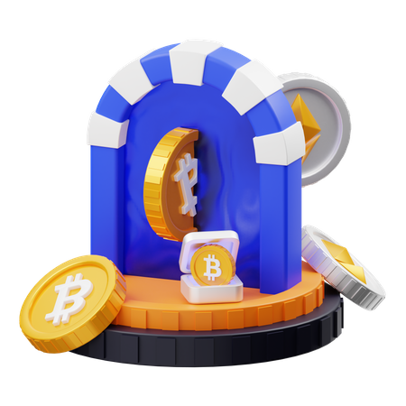 Bitcoin Transaction  3D Illustration