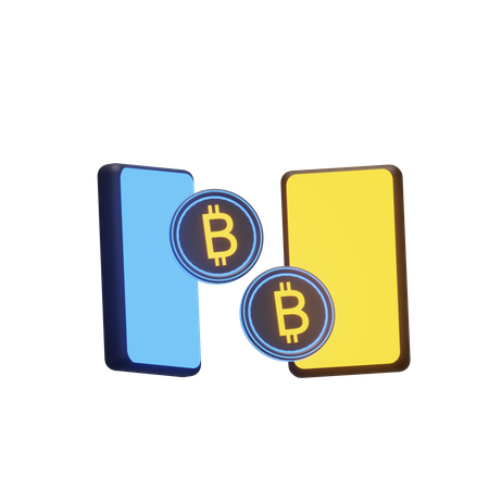 Bitcoin Transaction 3D Illustration