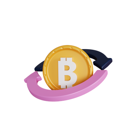 Bitcoin Transaction 3D Illustration