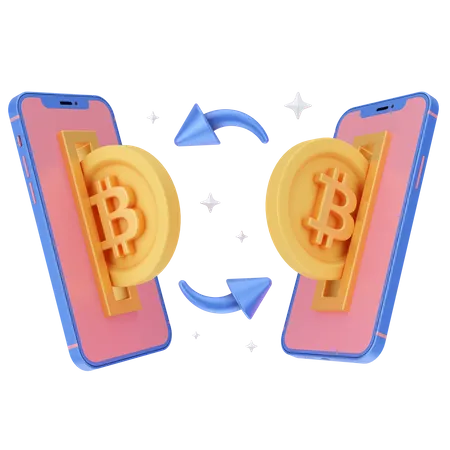 Bitcoin Transaction  3D Illustration
