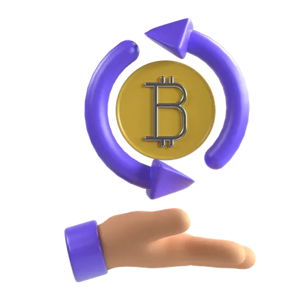 Bitcoin-Transaktionsgebühr  3D Illustration