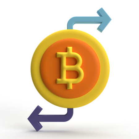 Bitcoin-Überweisung  3D Icon