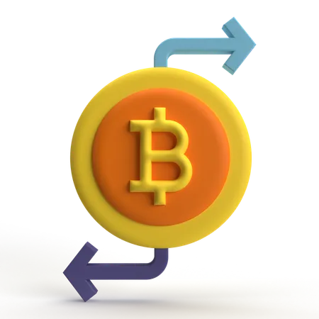 Bitcoin-Überweisung  3D Icon