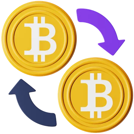 Bitcoin-Überweisung  3D Icon