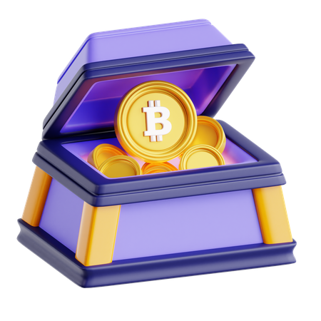 Bitcoin Treasure Chest  3D Icon
