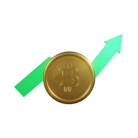 Bitcoin-Trend nach oben  3D Illustration