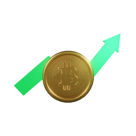 Bitcoin-Trend nach oben  3D Illustration