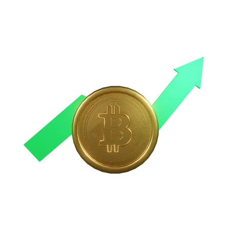 Bitcoin Trend Up  3D Illustration
