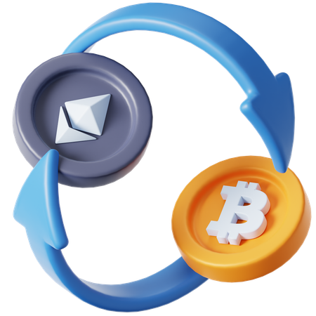 Troca de bitcoins  3D Icon