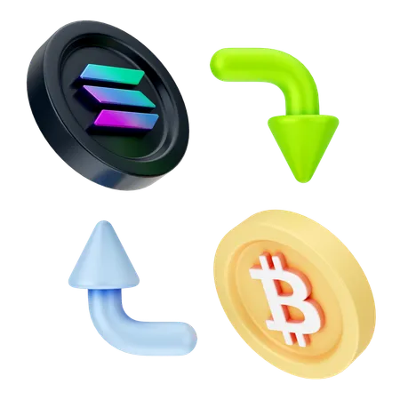 Troca de bitcoins  3D Icon