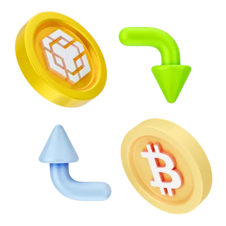 Troca de bitcoins  3D Icon