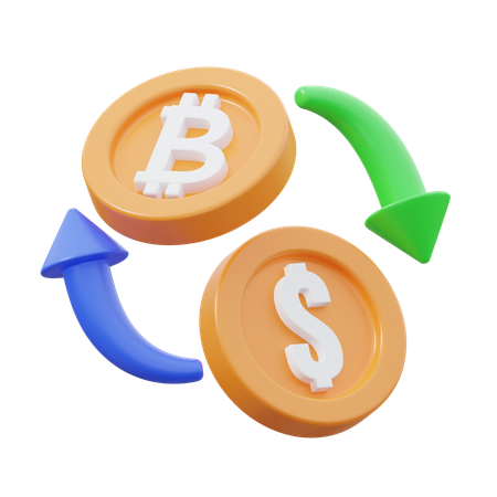 Troca de bitcoins  3D Icon