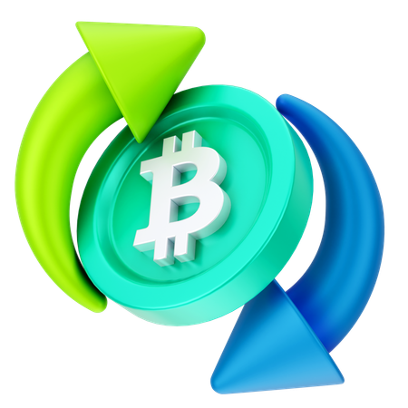 Troca de bitcoins  3D Icon