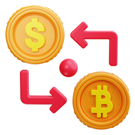 Troca de bitcoins  3D Icon