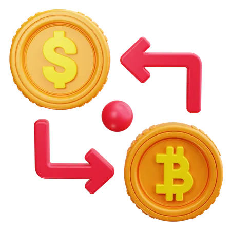 Troca de bitcoins  3D Icon