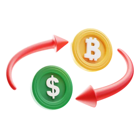 Troca de bitcoins  3D Icon