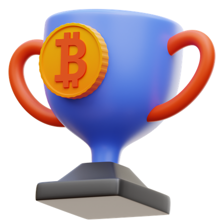 Troféu bitcoin  3D Illustration