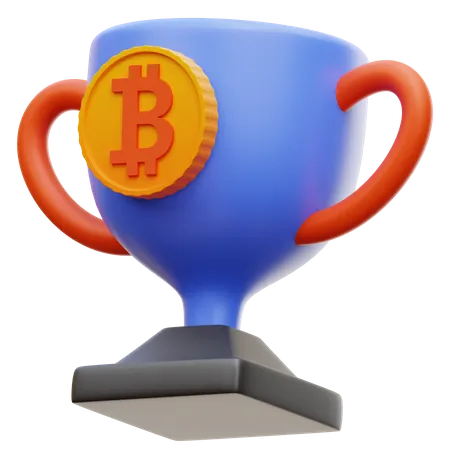 Troféu bitcoin  3D Illustration