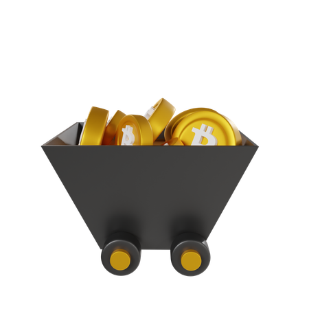 Bitcoin Trolley  3D Icon