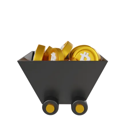 Bitcoin Trolley  3D Icon