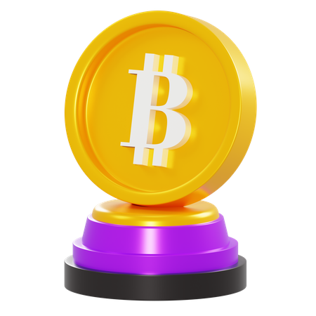 Bitcoin-Trophäe  3D Illustration