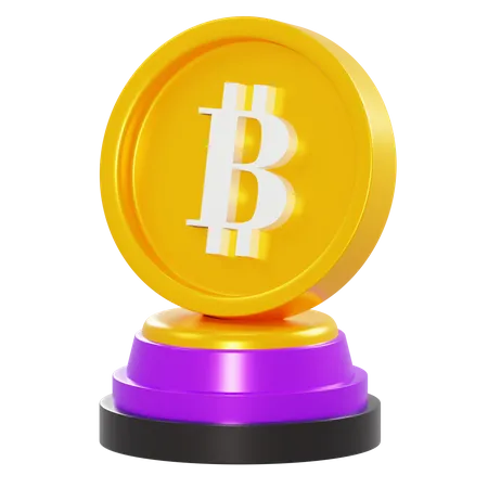 Bitcoin-Trophäe  3D Illustration