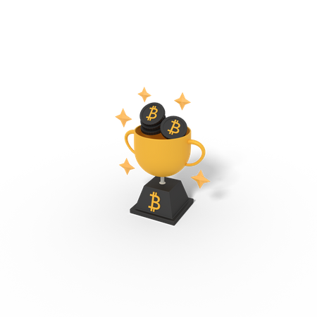 Bitcoin-Trophäe  3D Icon