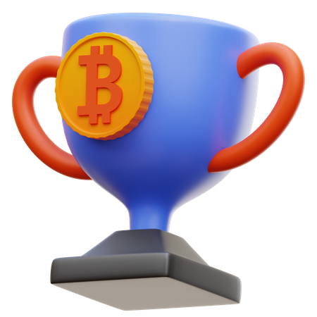 Bitcoin Trophy 3D Illustration