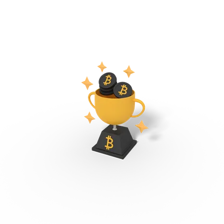 3 D Illustration Of Bitcoin Trophy 3D Icon