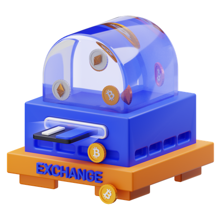Bitcoin-Umrechnungsmaschine  3D Icon