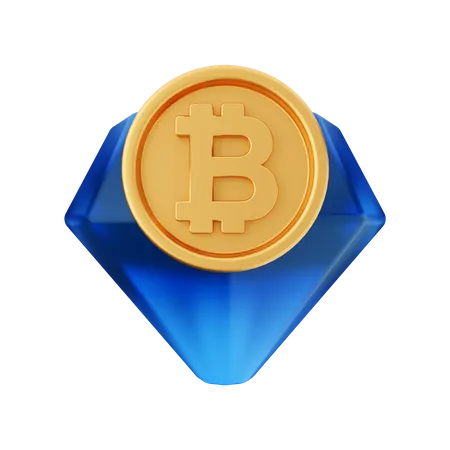 Bitcoin und Diamant  3D Icon