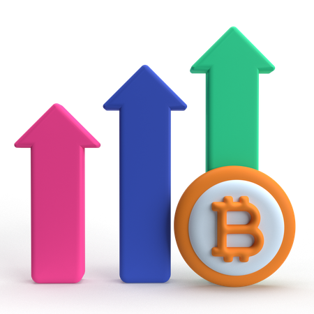 Bitcoin Up  3D Icon