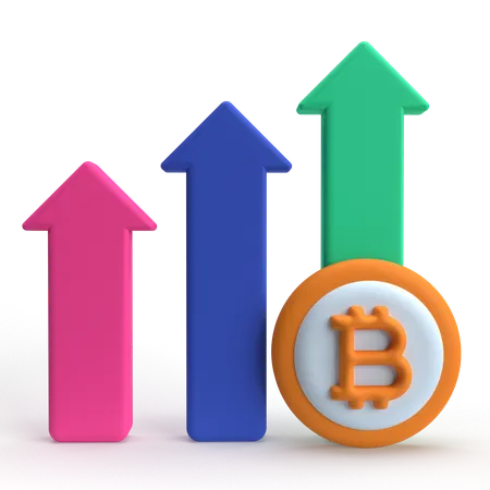 Bitcoin Up  3D Icon